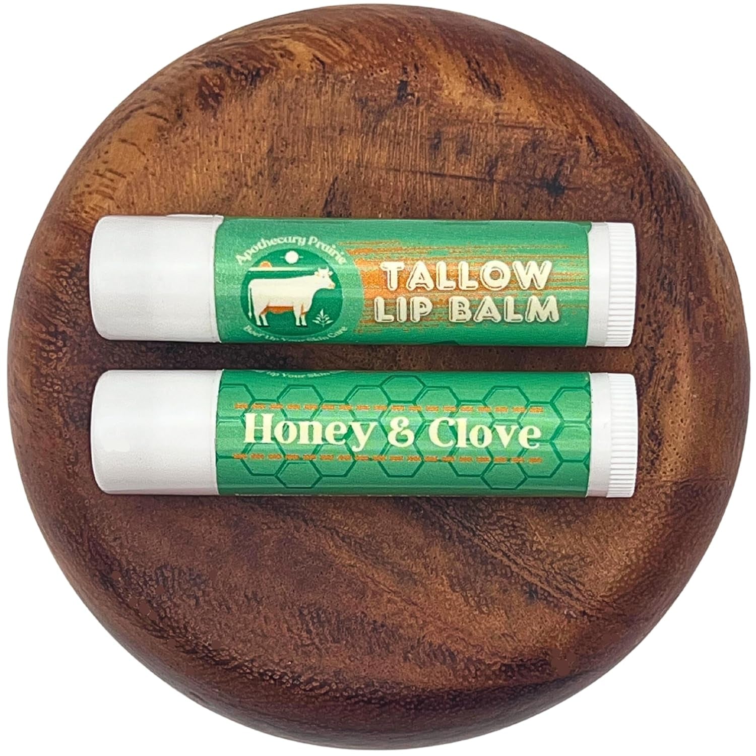 Tallow Lip Balm with Grass-Fed and Finished Tallow, Organic Beeswax, Raw Organic Honey and Natural Clove Oil