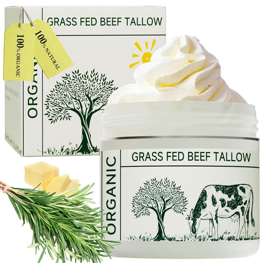 Tallow Face Moisturizer, Unscented 100% Organic Beef Tallow Balm 