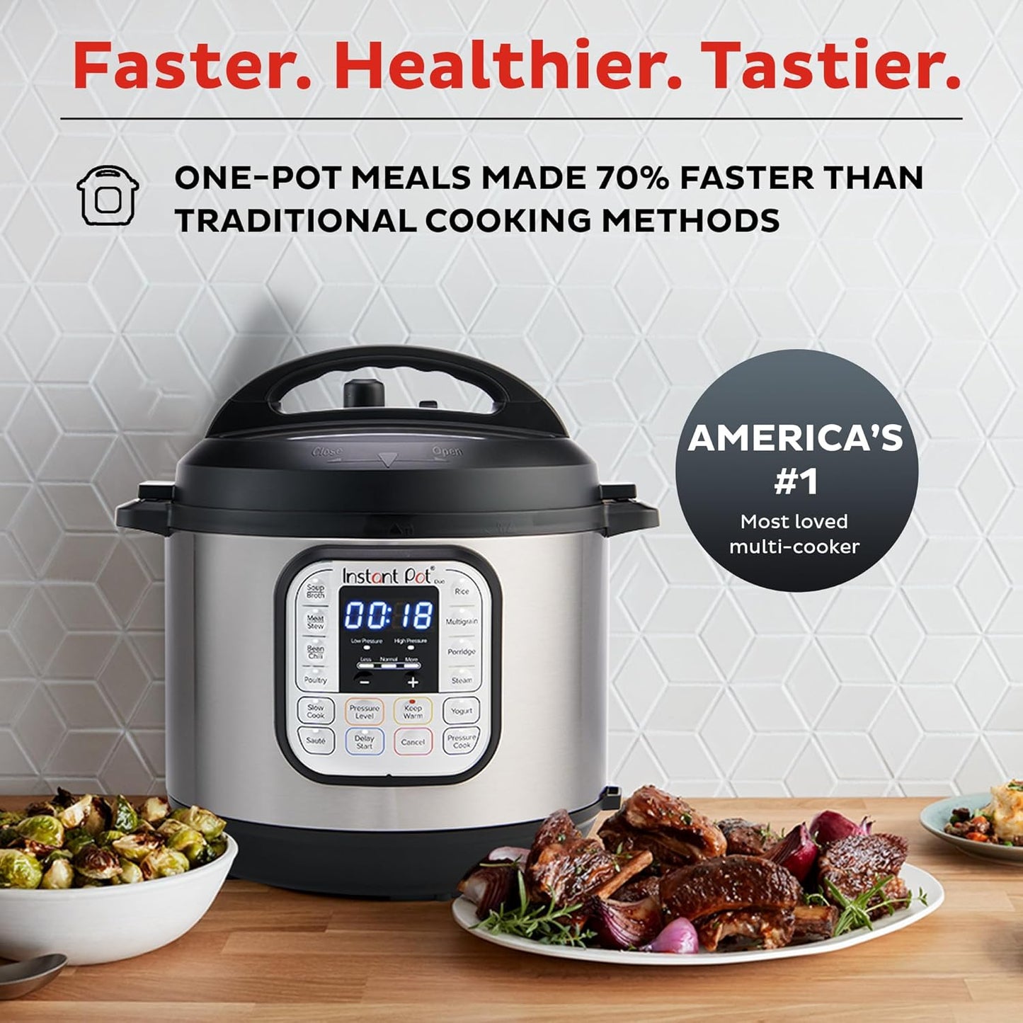 Pot Duo 7-In-1 Electric Pressure Cooker, Slow Cooker, Rice Cooker, Steamer, Sauté, Yogurt Maker, Warmer & Sterilizer