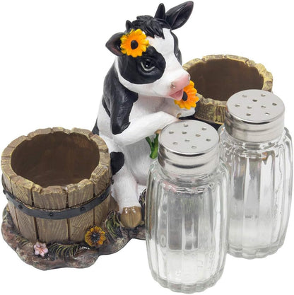 Decorative Holstein Cow Salt and Pepper Shaker Set