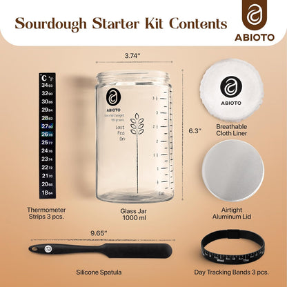 Sourdough Starter Kit with 34 Oz Glass Jar