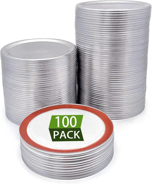 Mason Jar Lids 100Pcs, Canning Lids Regular Mouth 