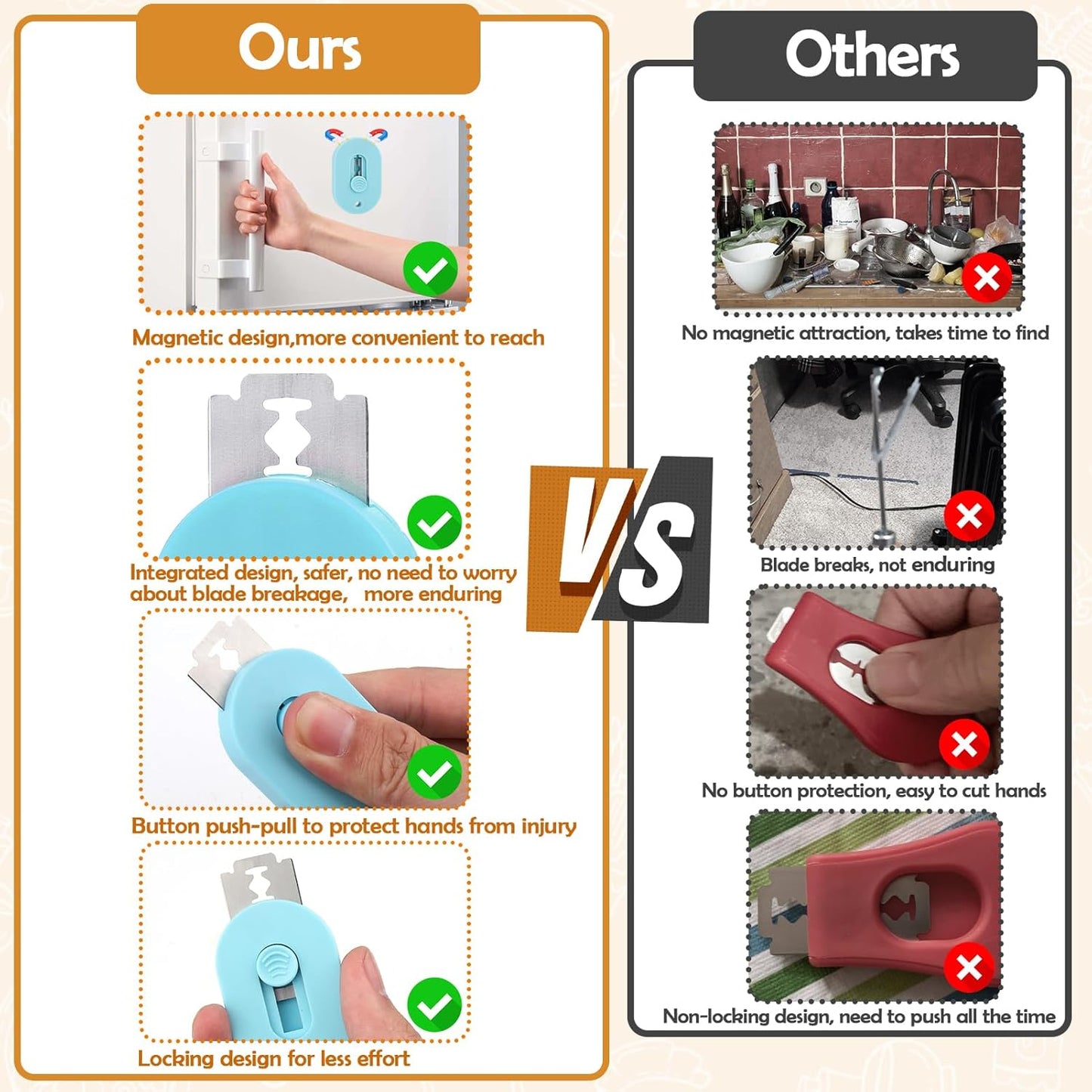 Extractable & Magnetic Bread Lame Dough Scoring Tool