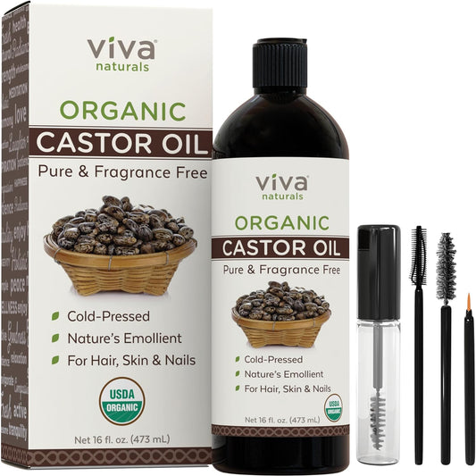 Cold Pressed Organic Castor Oil 16 Fl Oz 